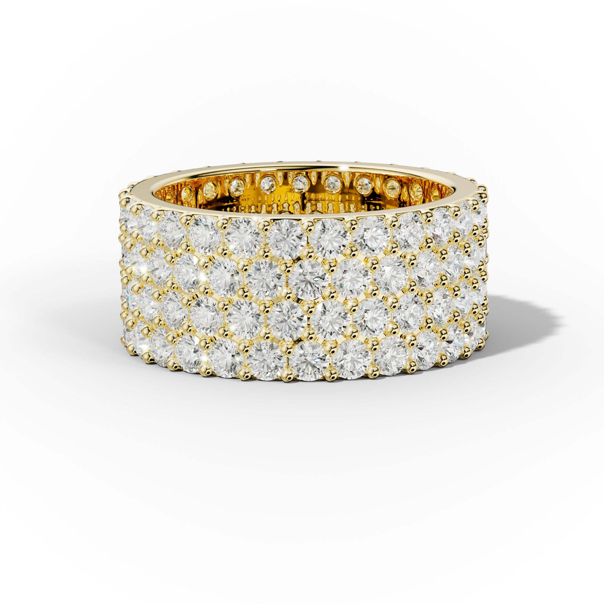 4 ct Round Diamond Eternity Band Four Row Style